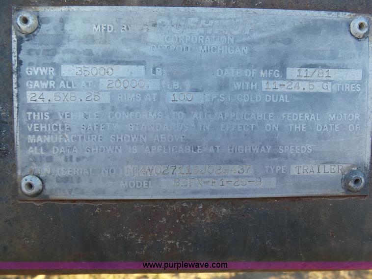 image for item J6809 1982 Fruehauf BBFX-F1-26-8 enclosed cargo trailer