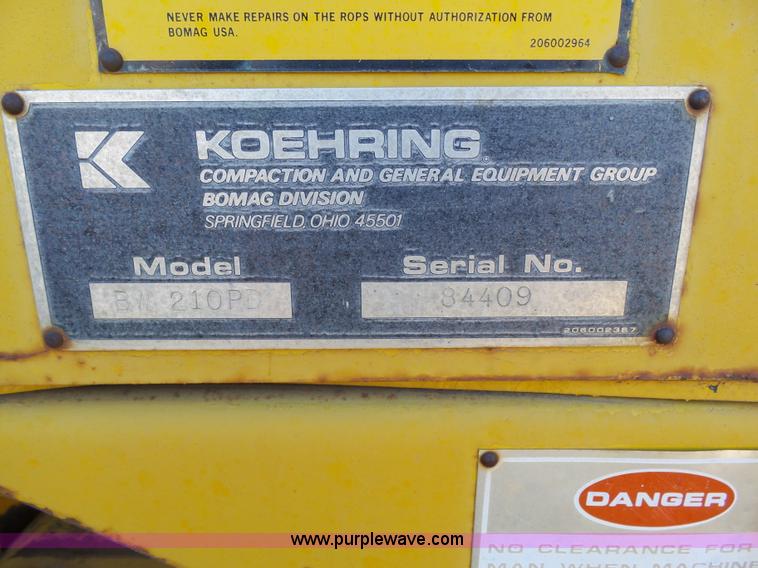 image for item J8290 1979 Bomag BW210PD single drum vibratory roller