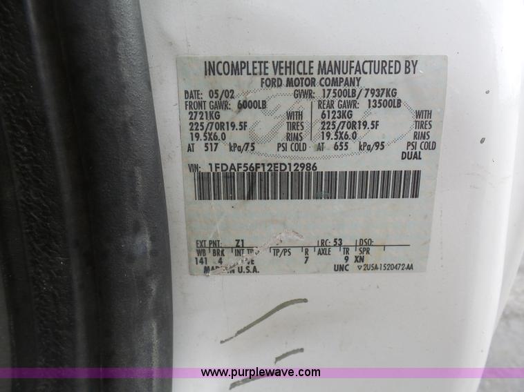 image for item BH9384 2002 Ford F550 dump truck