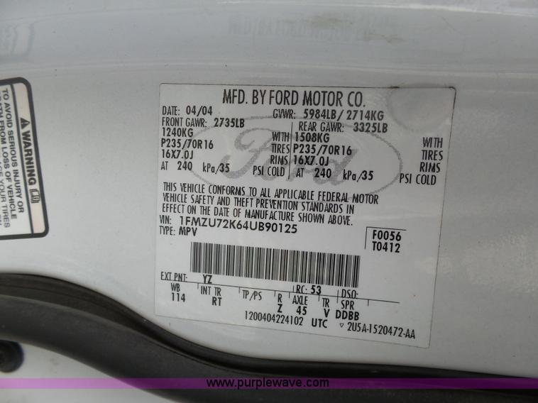 image for item BH9404 2004 Ford Explorer SUV