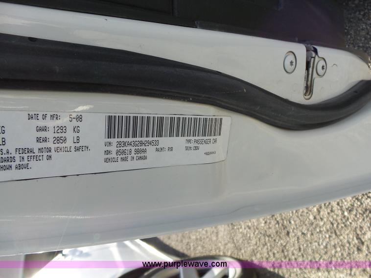 image for item J7669 2008 Dodge Charger SE