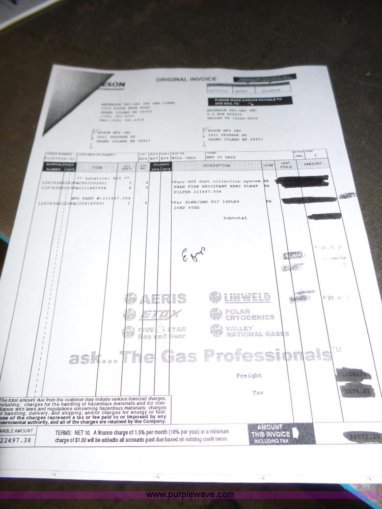 image for item J8844 2011 Camfill Gold Series Farr smoke extraction system