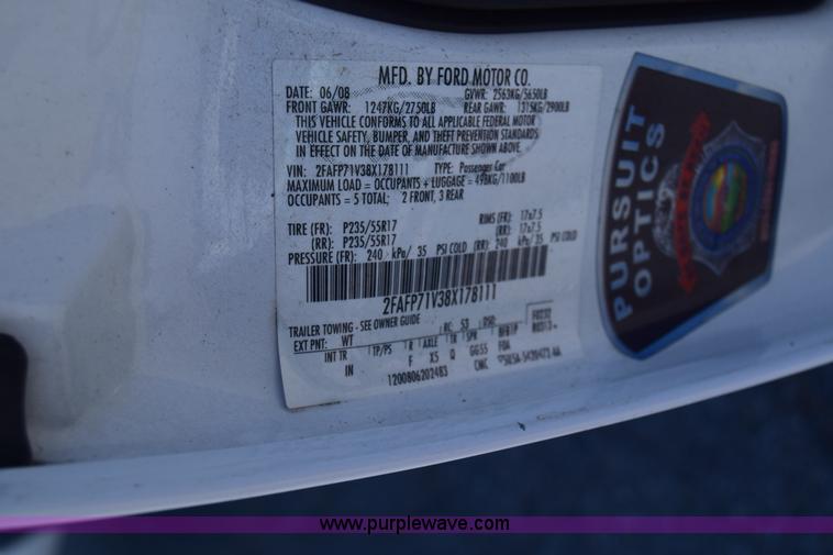 image for item K8700 2008 Ford Crown Victoria Police Interceptor