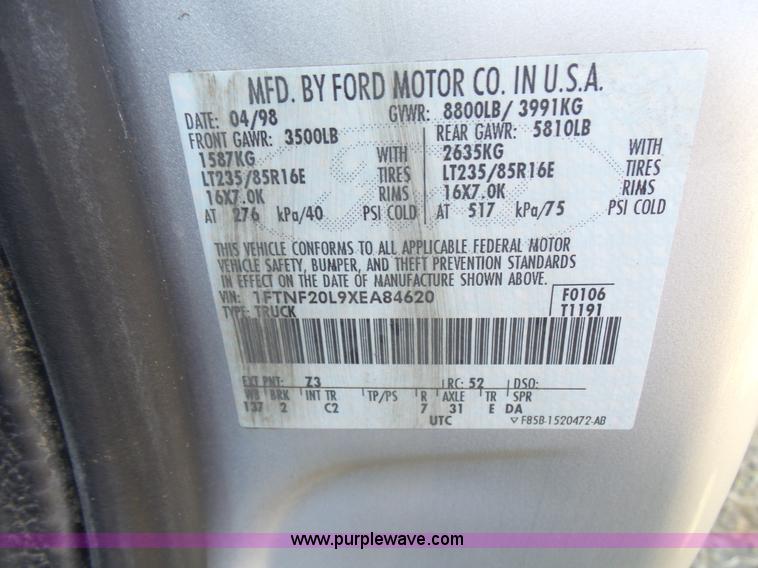 image for item L1527 1999 Ford F250 Super Duty service truck