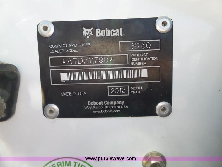 image for item L3665 2012 Bobcat S750 skid steer