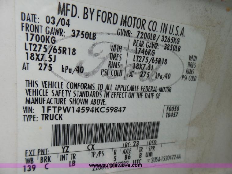 image for item L5427 2004 Ford F150 SuperCrew pickup truck