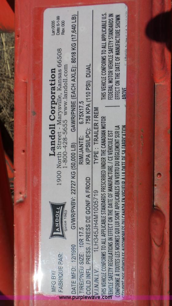 image for item J6198 1991 Landoll 345 equipment trailer