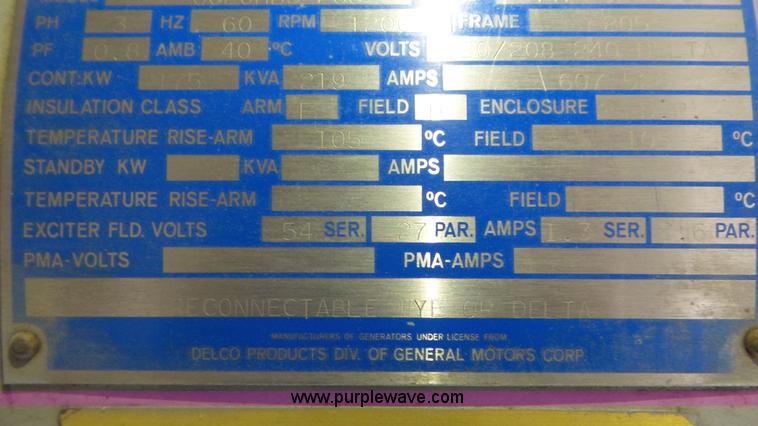 image for item K6908 2009 Power Systems G620MBS-288 generator