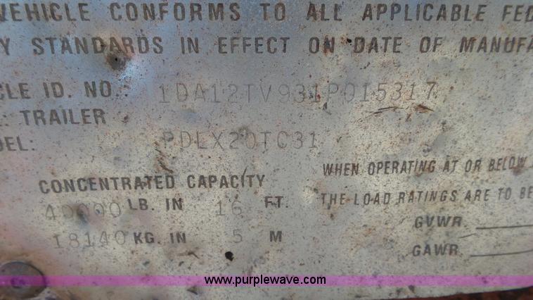 image for item K6921 2001 Trail Eze PDLX20TC tilt deck trailer