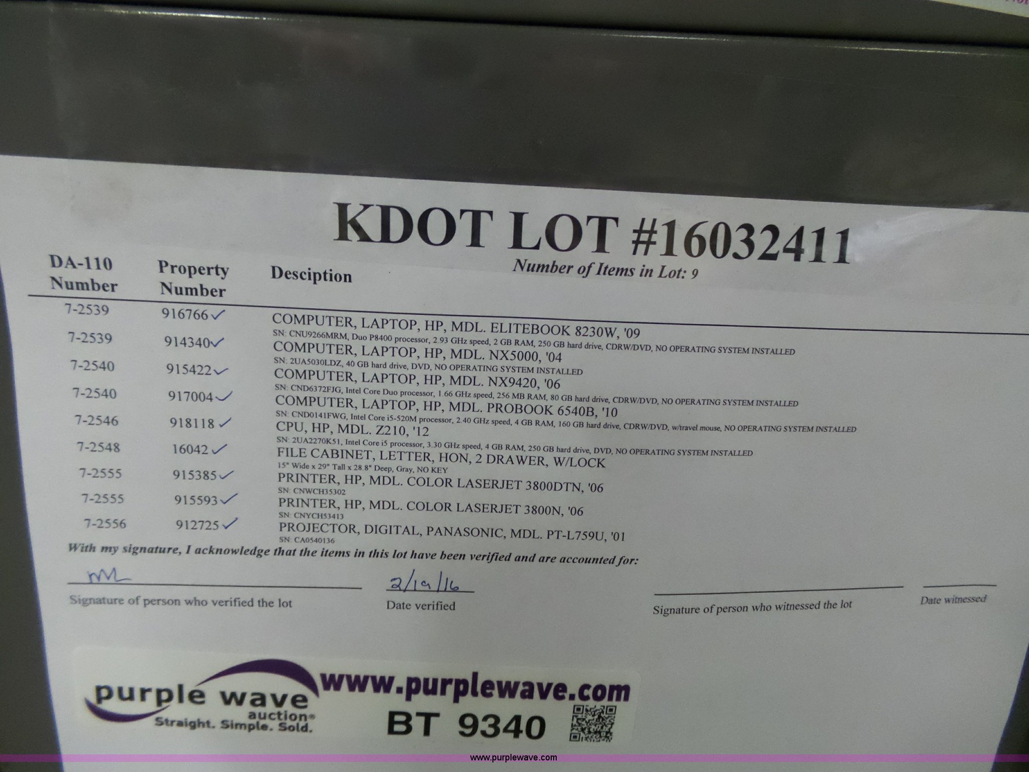 Assorted office supplies in Topeka, KS Item BT9340 sold Purple Wave