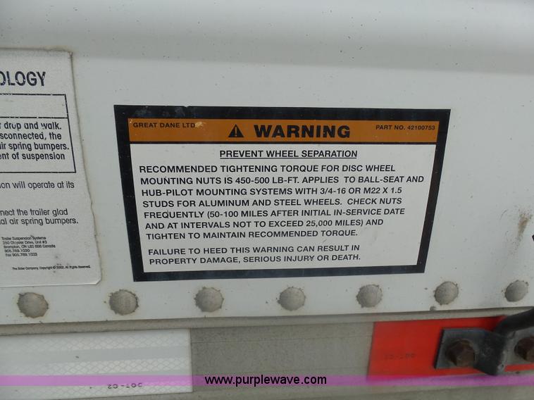 image for item AL9223 2005 Great Dane TR refrigerated trailer