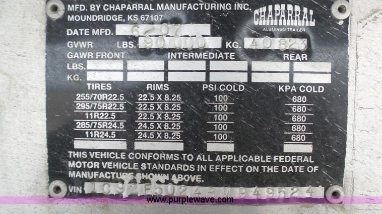 image for item K5009 2008 Chaparral flatbed trailer