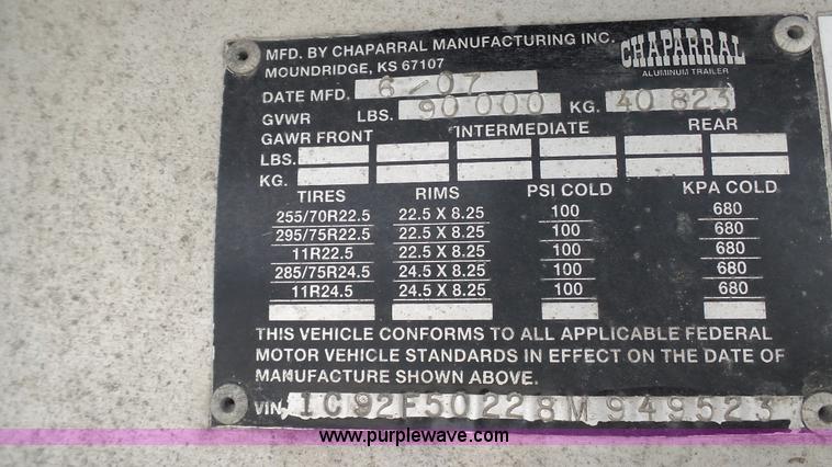 image for item K5012 2008 Chaparral flatbed trailer