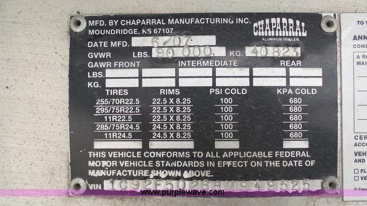 image for item K5013 2008 Chaparral flatbed trailer