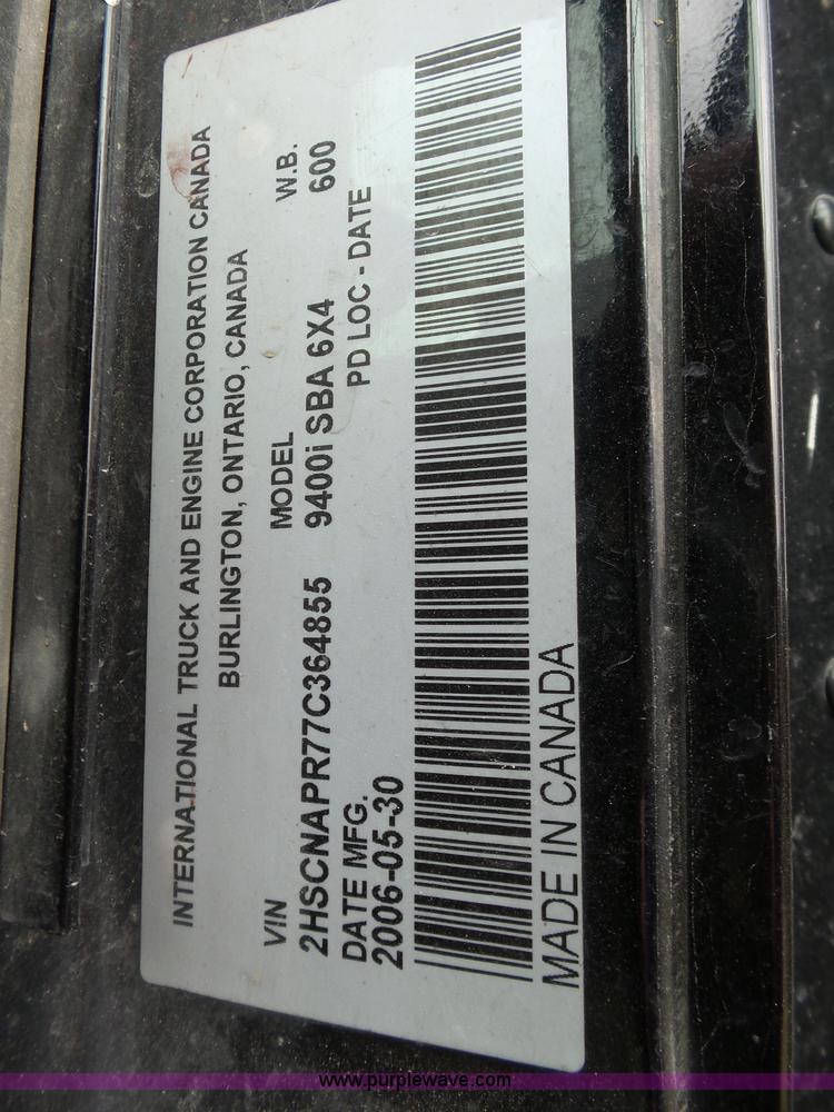 image for item K5769 2007 International 9400i semi truck