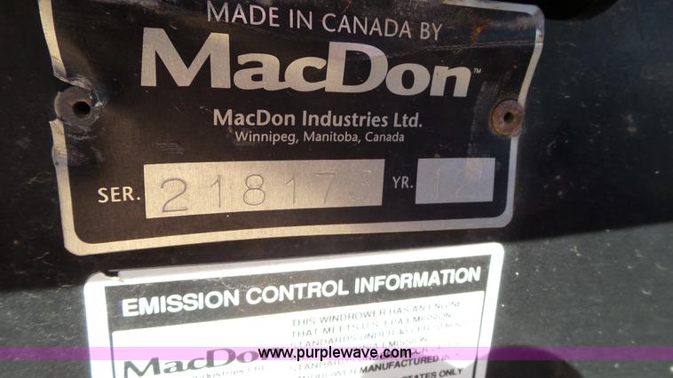 image for item BZ9070 2012 MacDon M205 self-propelled windrower