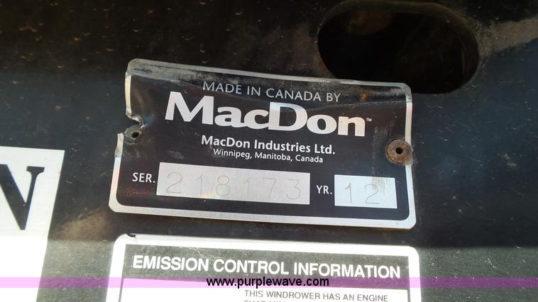 image for item BZ9070 2012 MacDon M205 self-propelled windrower