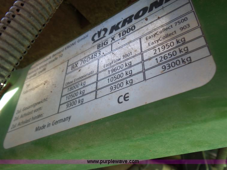 image for item J1257 2008 Krone Big X 1000 forage harvester