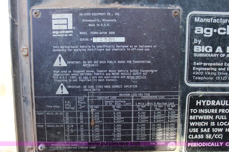 image for item J7559 Ag-Chem TerraGator 1664 self-propelled dry spreader applicator