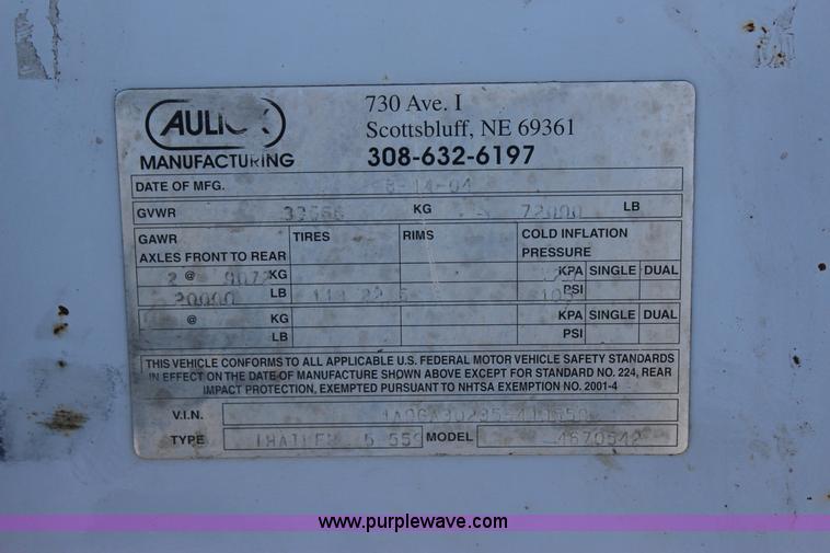 image for item J7560 2005 Aulick live bottom trailer