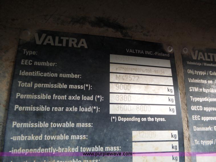 image for item J8919 2002 Valtra 6550 MFWD bidirectional tractor