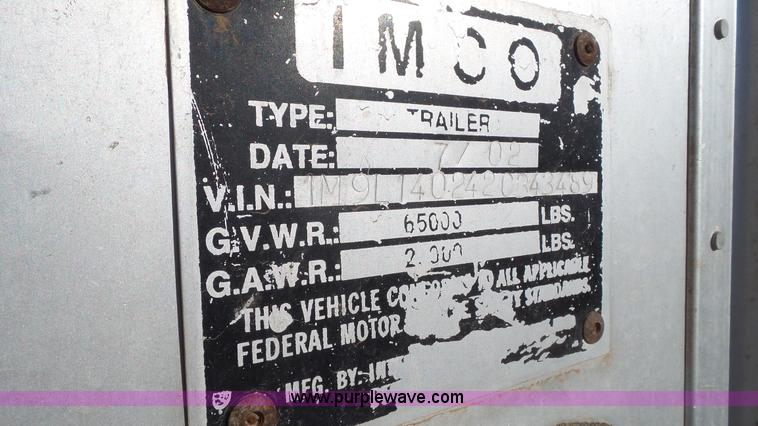 image for item L6499 2002 Imco T107 chain/slat bottom silage trailer