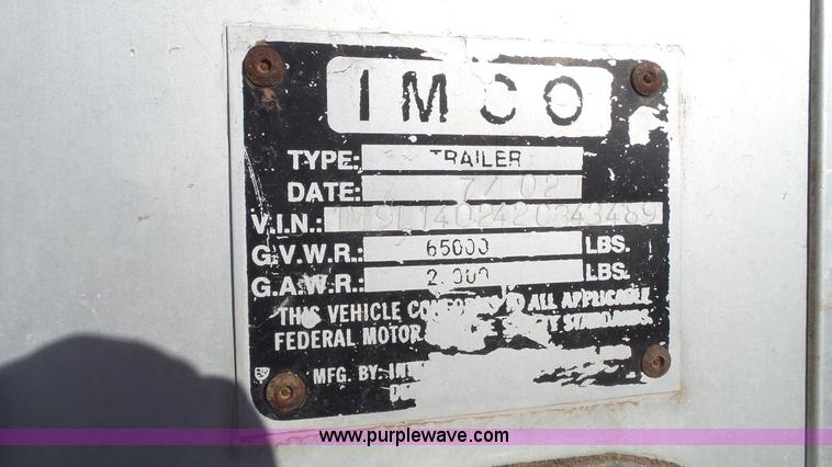 image for item L6499 2002 Imco T107 chain/slat bottom silage trailer