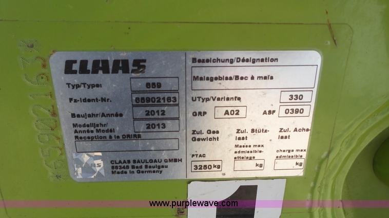 image for item L6505 2013 Claas Orbis 750 rotary corn head