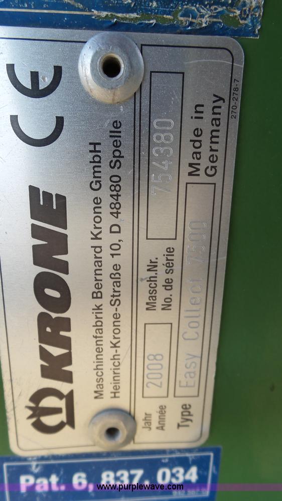 image for item L6523 2008 Krone Easy Collect 7500 corn head
