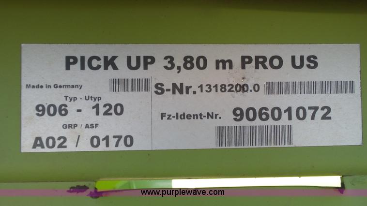 image for item L6525 2009 Claas 380 pickup head