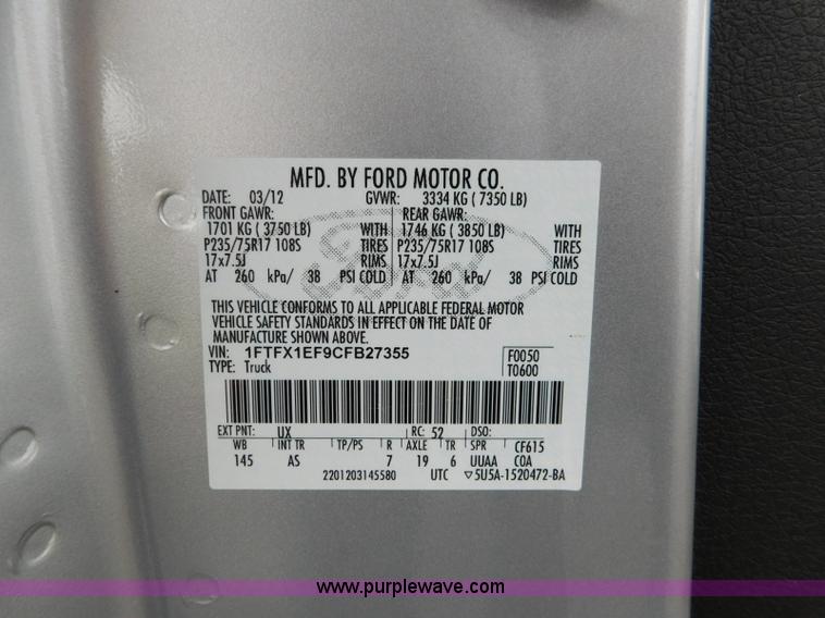 image for item L5866 2012 Ford F150 SuperCab pickup truck