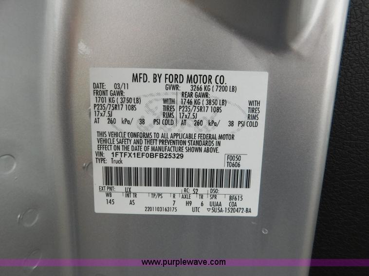 image for item L5868 2011 Ford F150 SuperCab pickup truck