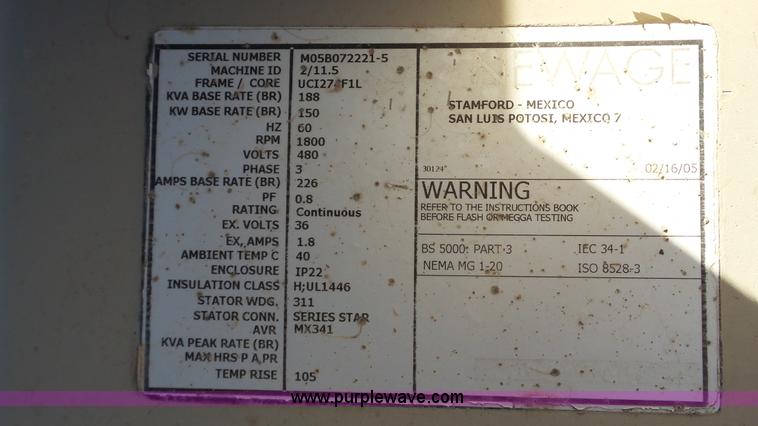 image for item J1274 2005 New Age generator