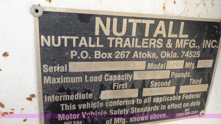 image for item J1281 2002 Nuttall equipment trailer