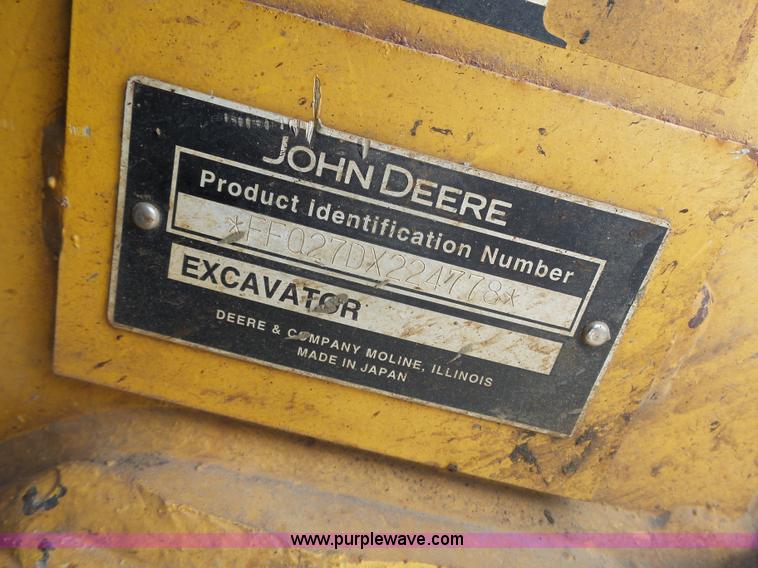 image for item J4248 2007 John Deere 27D compact excavator
