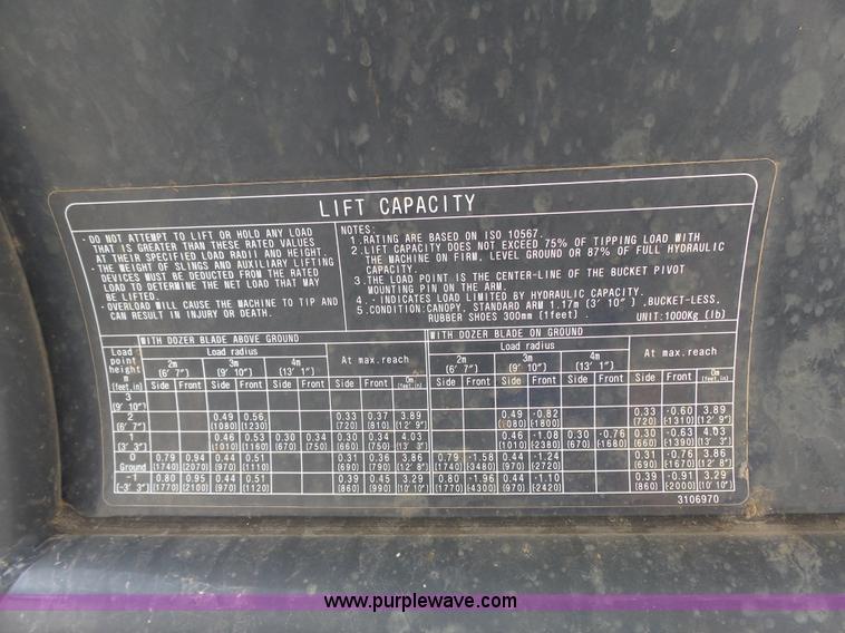 image for item J4248 2007 John Deere 27D compact excavator