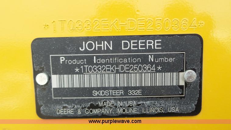 image for item K3494 2013 John Deere 332E skid steer