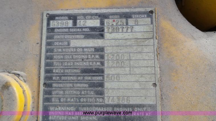 image for item K4587 Caterpillar G398 generator