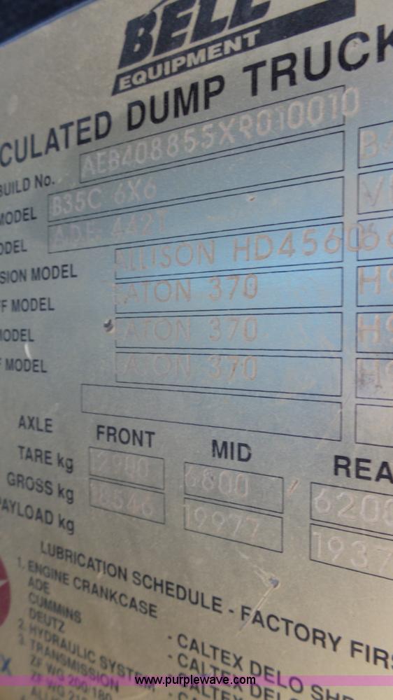 image for item K5039 1999 Bell B35C haul truck