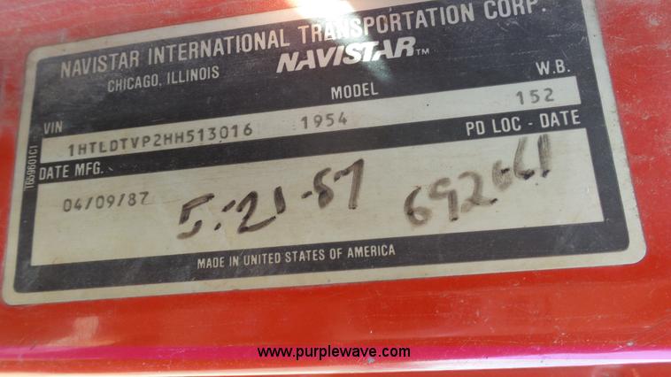 image for item K5044 1987 International S1900 service truck