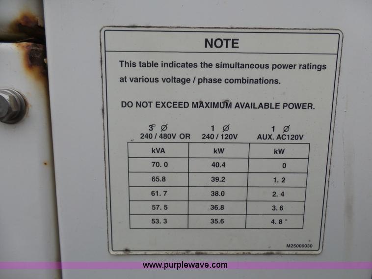 image for item L1522 Multiquip DCA70 generator