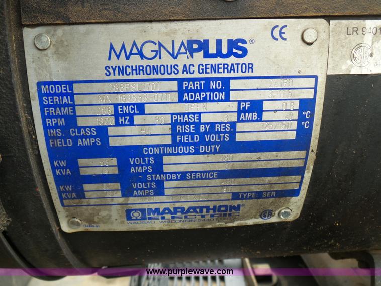 image for item L1525 2011 Magnum MMG55FH generator