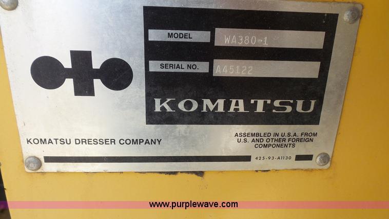 image for item L4756 1992 Komatsu WA380 wheel loader