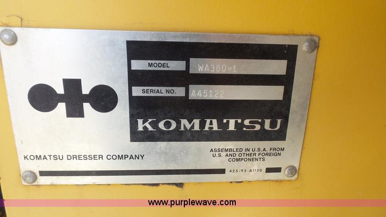image for item L4756 1992 Komatsu WA380 wheel loader