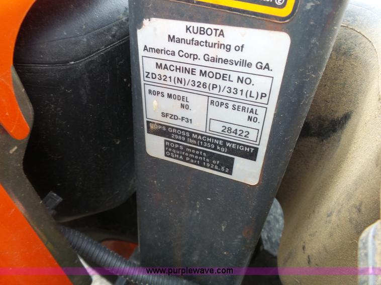 image for item BT9253 Kubota ZD331 riding mower