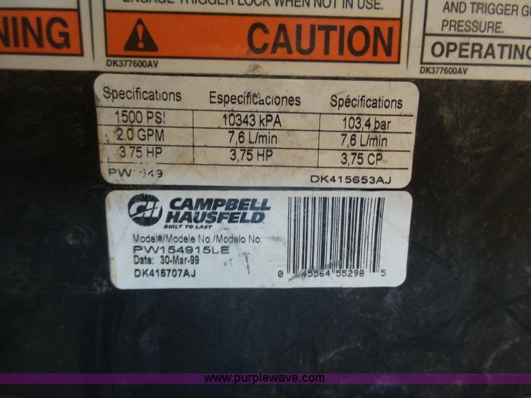 image for item BT9280 Campbell Hausfeld pressure washer