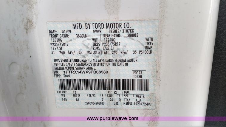 image for item J2895 2009 Ford F150 SuperCab pickup truck