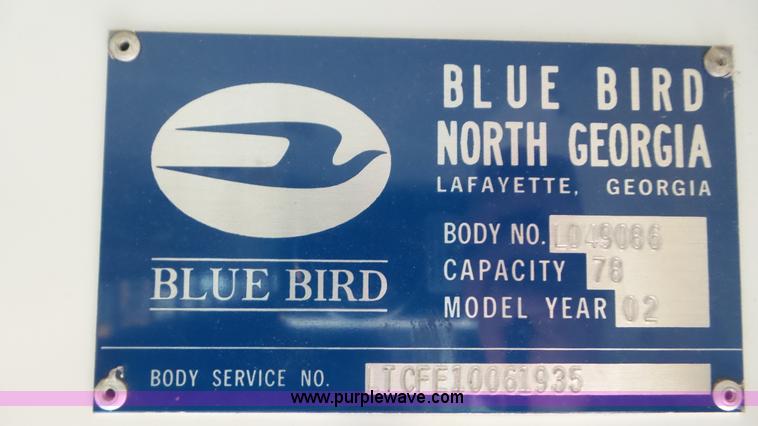 image for item K6830 2002 Blue Bird TC2000 school bus