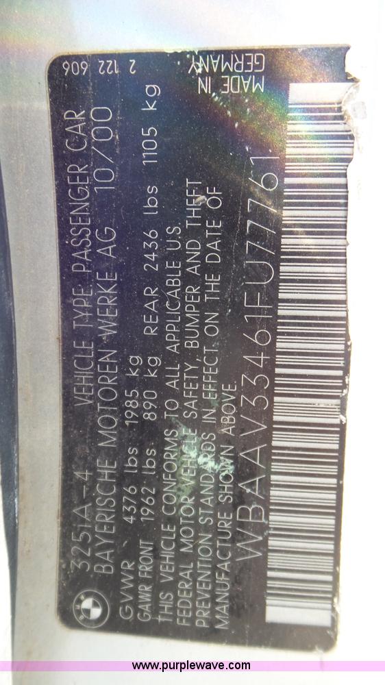 image for item K6872 2001 BMW 325i