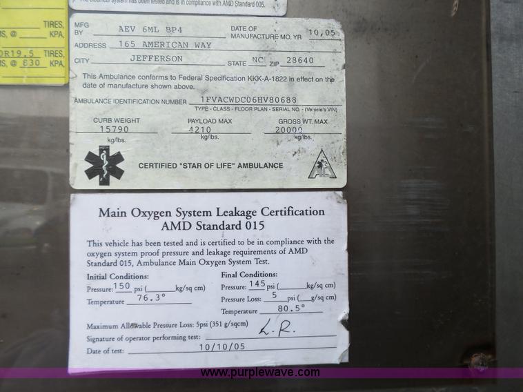 image for item L3721 2006 Freightliner Business Class M2 ambulance